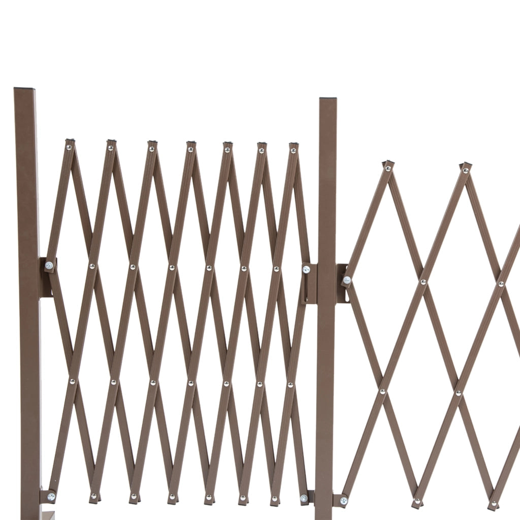 Recinzione Estensibile Autoportante ¨C zephmum ¨C Acciaio Alluminio Marrone 52-405 cm