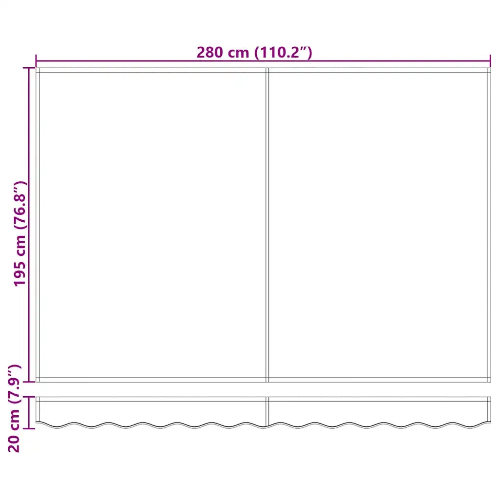 vidaXL Tenda Retrattile Multicolore 300 x 200 cm