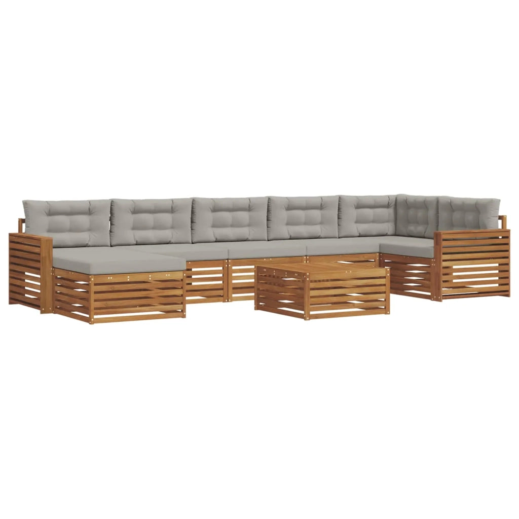 Set di divani da esterno 8 pcs Grigio Naturale e Chiaro 3373866