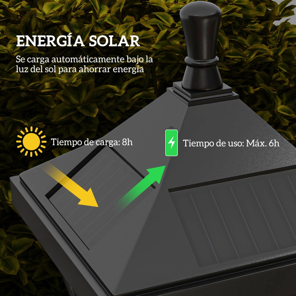Farol Solare da Giardino ¨C zephmum ¨C Nero ABS Policarbonato ?15x127 cm