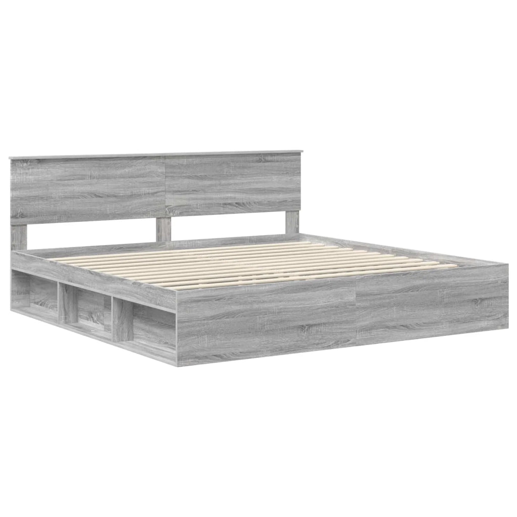 Struttura del letto Grigio Sonoma 200 x 200 cm Pino massello