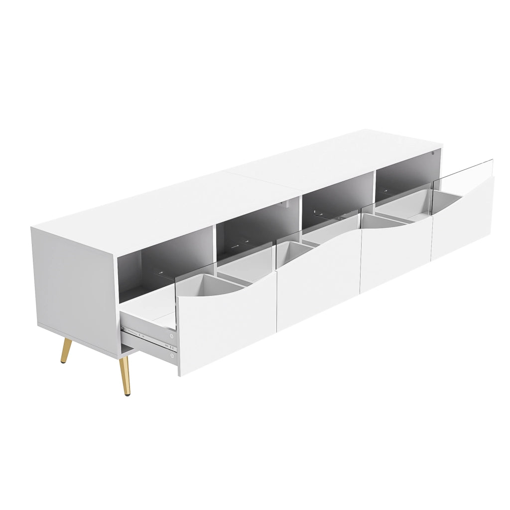 Cassettiera per TV bianca in MDF lunghezza 180 cm