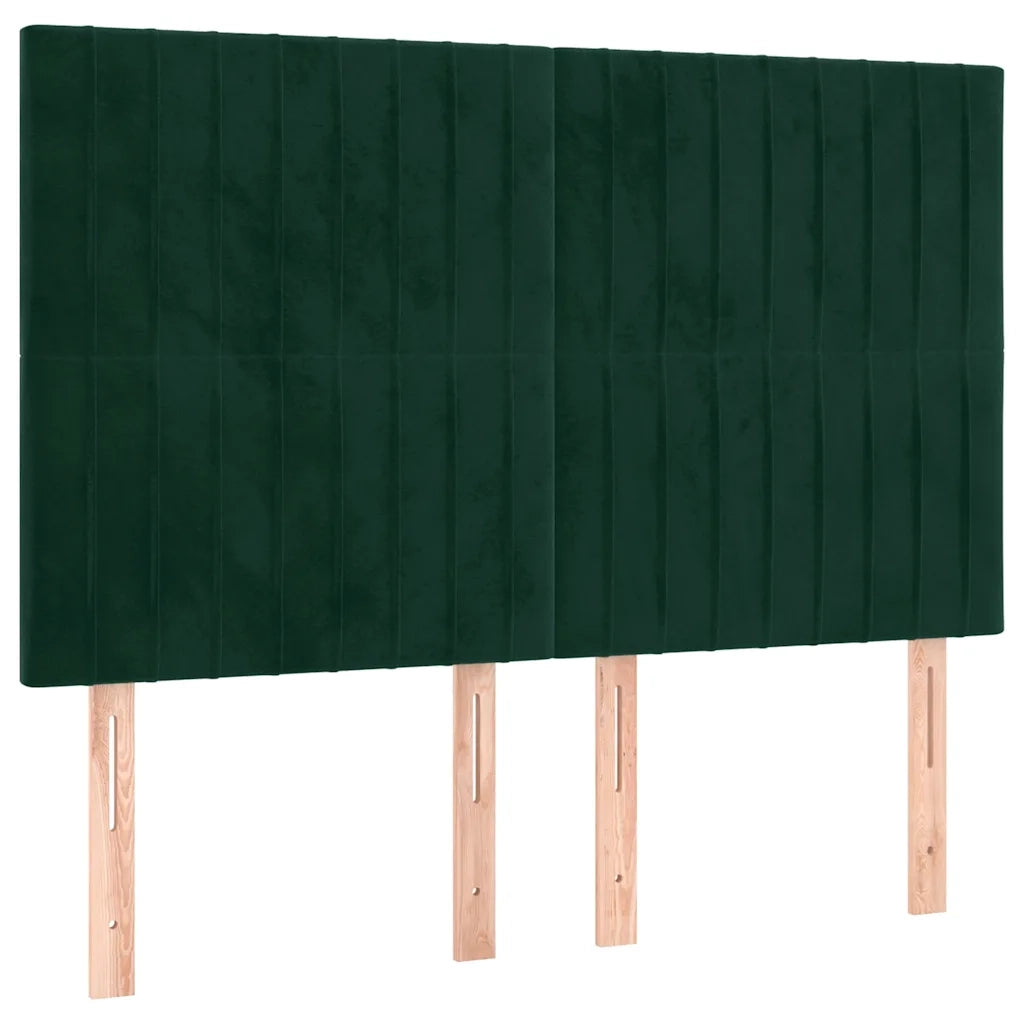 Testiera | Testata Verde Scuro 144x5x118/128 cm Velluto