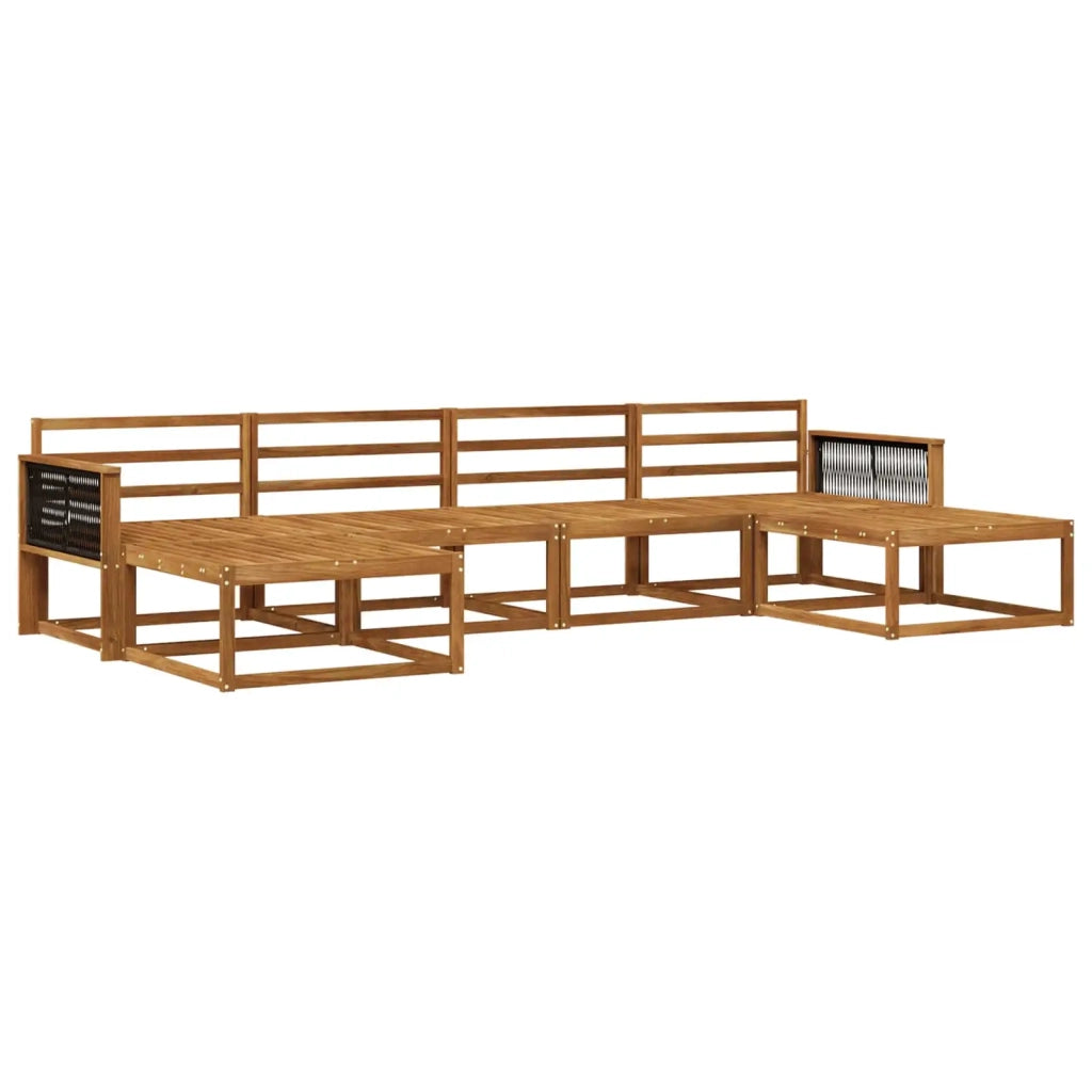 Set di divani da esterno 6 pz Naturale Legno di Acacia Massello 3382782