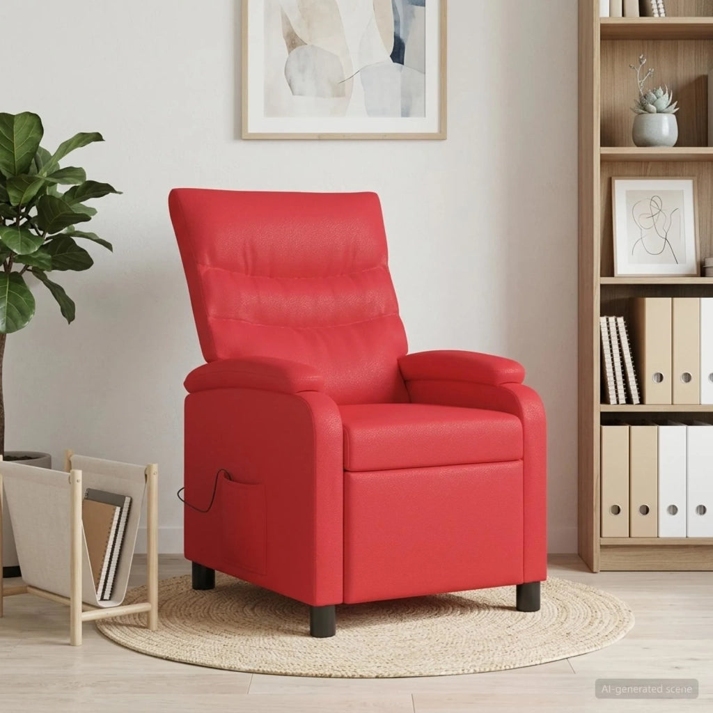 Divano Sedia-Poltrona Massaggiante Rosso Similpelle 701079