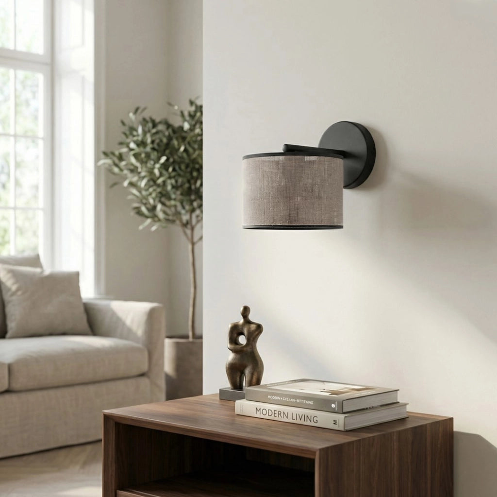 Applique ECO moderna 1xE27 cilindrica grigio nera Emibig