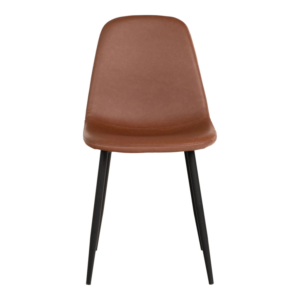 Set di 2 Sedie Stockholm, Marrone, Similpelle, 54x44x88 cm