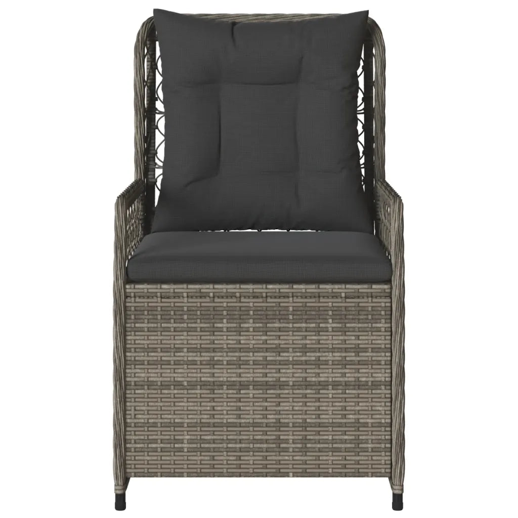 Sedie da Giardino Reclinabili 2 pz | Sedie da Esterno Grigio Polyrattan
