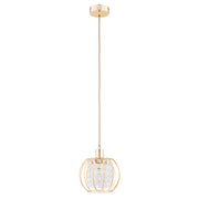 Lampada a sospensione moderna ottone cristallo Ø20 E27