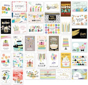 Set di Carte di Auguri per Compleanni da 36 - Carte con Buste - Progetti Stilizzati - Adatto a Tutto il Mondo - Spazio per Messaggi Personalizzati