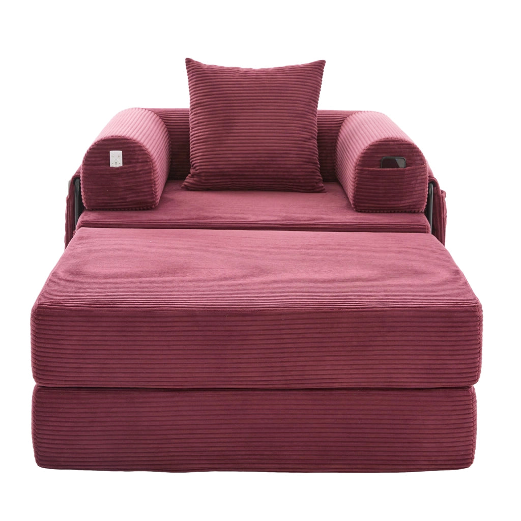 Sedia a compressione con sgabello - Zephmum - Telaio in metallo stabile, design ergonomico, cuscino incluso