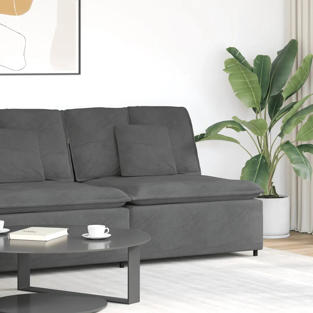Modulo Centrale Divano Modulare con Cuscini Grigio Scuro 100 cm 154797