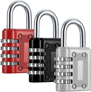 Set di 3 slot per porta con combinazione, slot per porta a 4 cifre con combinazione, slot per porta con codice numerico, slot con codice numerico resistente all'usura, per porta/boxa/ cancello di giardino, nero/argento/rosso