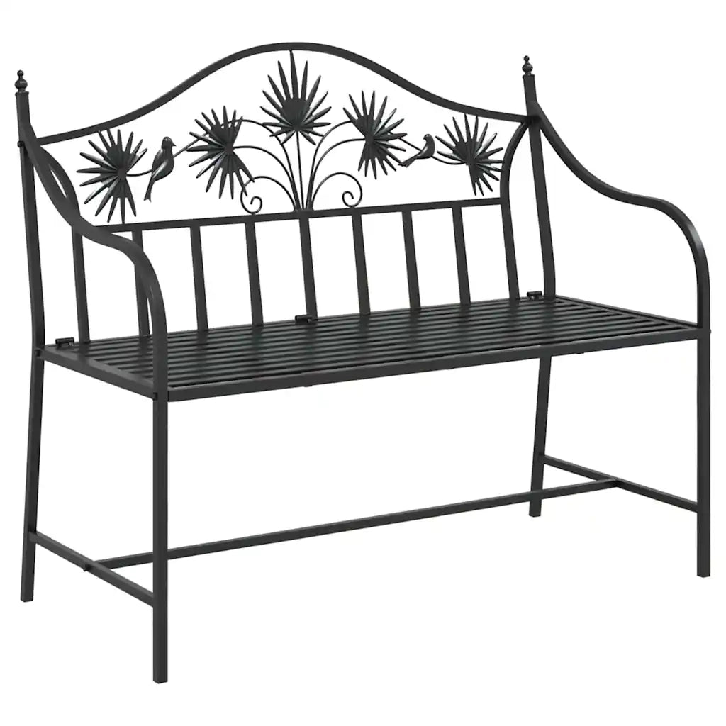 Panchina da giardino Nero 104 x 52,5 x 89 cm Acciaio 42008115