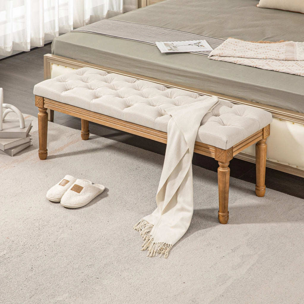 Letto imbottito con testiera ¨C Minimal ¨C 120x41x48cm, crema