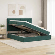 Letto con contenitore LED e materasso Verde Scuro 160 x 200 cm 3460203