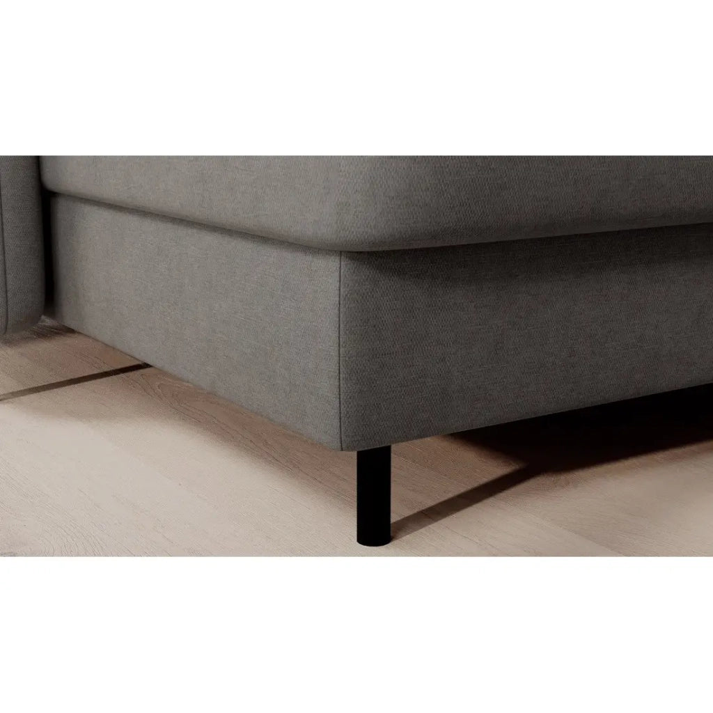 Divano angolare trasformabile BERTHO 306 cm grigio – Angolo sinistro con vano contenitore