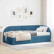 Struttura Letto Angolare con Materasso 2 pcs Blu Velluto 3394193