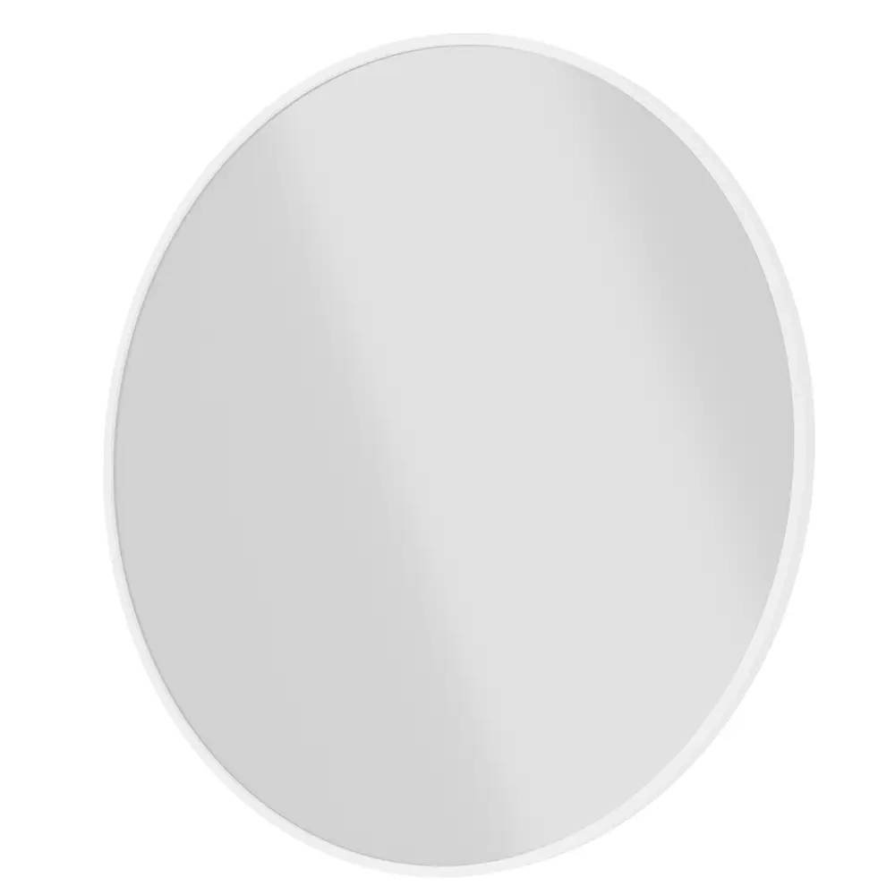 Specchio tondo Ø 100 cm con cornice bianco opaco
