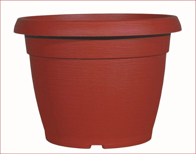 VASO SIMILCOTTO SPAZZOLATO DIAMETRO 30 CM COLORE ROSSO