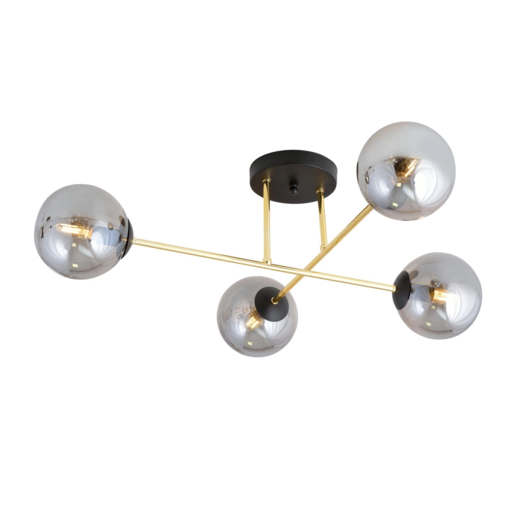 Plafoniera Emibig MAGNUM metallo 4xE14 ottone-nero IP20 55cm