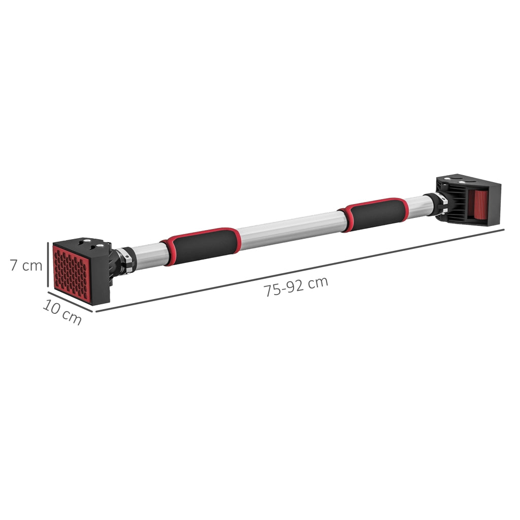 Sbarra Trazioni Porta Regolabile ¨C Xylo ¨C Acciaio Nero/Rosso 75-92cm 200kg