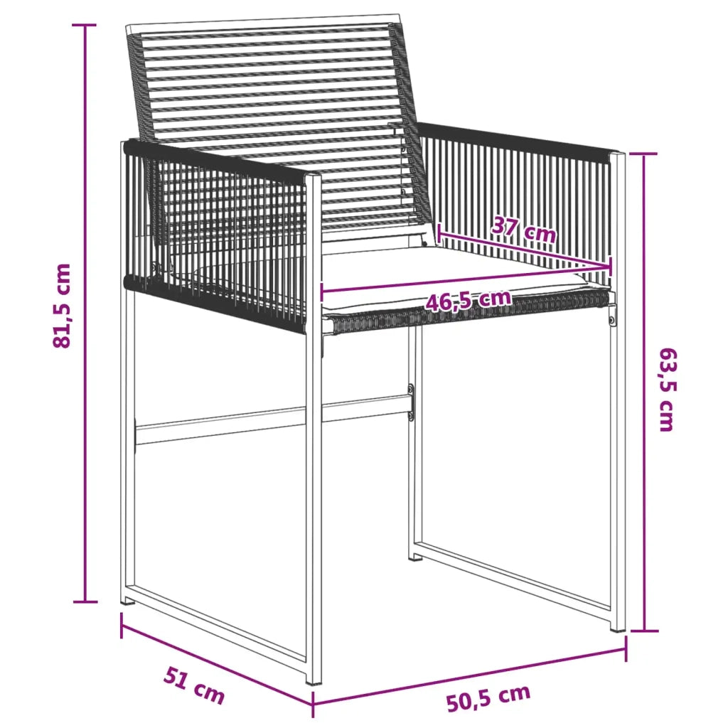 Set da Pranzo per Giardino 5 pcs Nero polyrattan 3448897