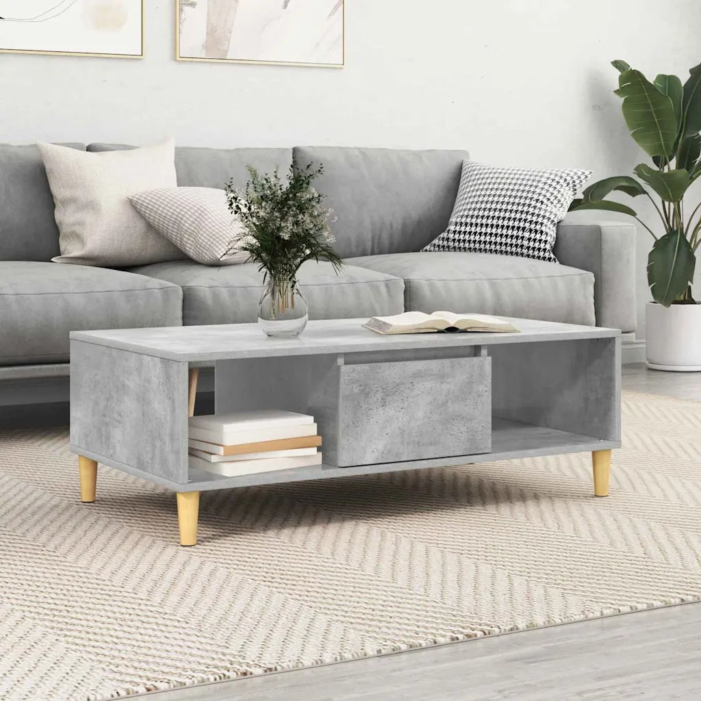 Tavolino da Salotto-Tavolino da soggiorno-Tavolo Grigio cemento 103,5 x 60 x 35 cm
