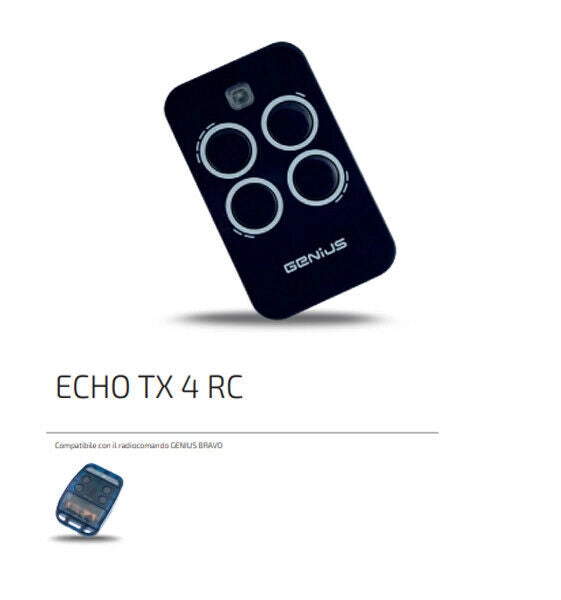 Trasmettitore radiocomando FAAC GENIUS ECHO 6100334 EX BRAVO ET4 433 6100098