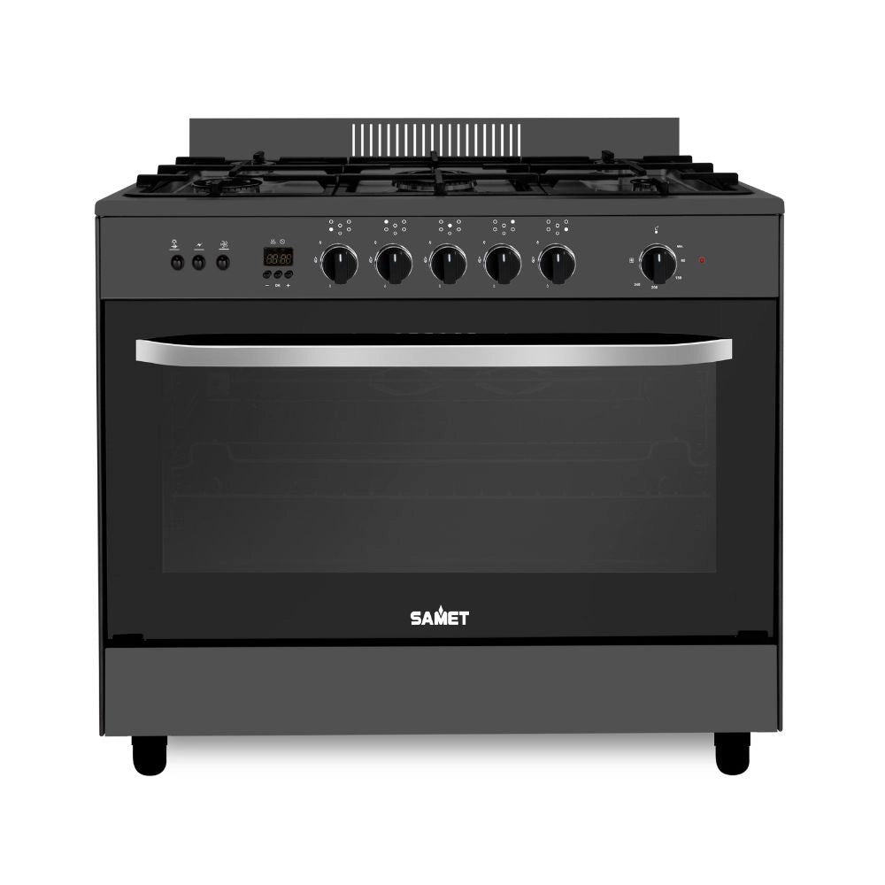 Cucina Stromboli 90x60 cm con forno a gas e grill elettrico colore nero classe A Samet