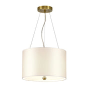 Lampada a sospensione Pearce ottone antico bianca Ø36 3xE27