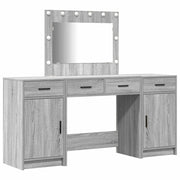 Toeletta | Tavolo da Trucco con cassetto 3 pz Grigio Legno multistrato