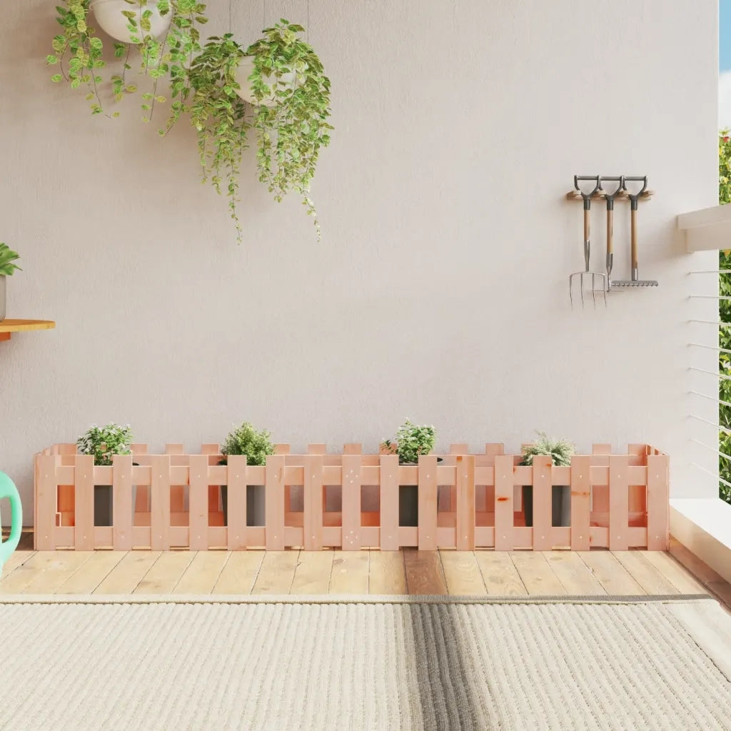 Fioriera | Cassetta per fiori | Vaso da Giardino Recinzione 200x30x30cm in Massello Douglas
