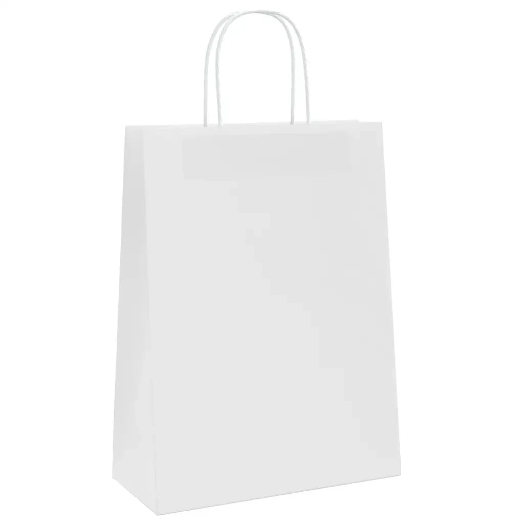 Sacchetti di Carta 50 pz con Manici Bianchi 26x12x35 cm 4101604