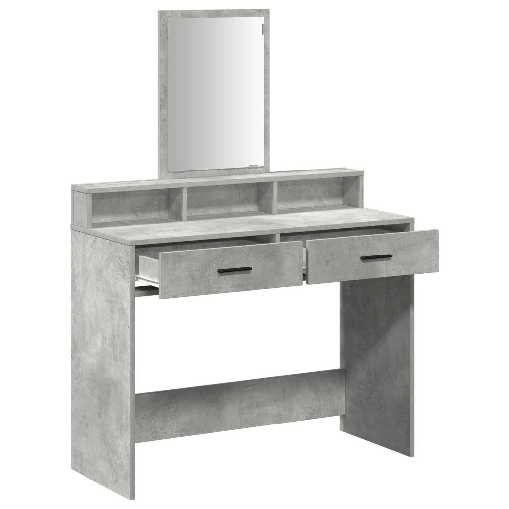 Toeletta | Tavolo da Trucco con cassetto Grigio cemento 100 x 41 x 140 cm
