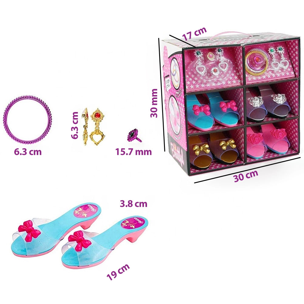 Playset Principessa per Bambina Gioco con Scarpe e Accessori Rosa