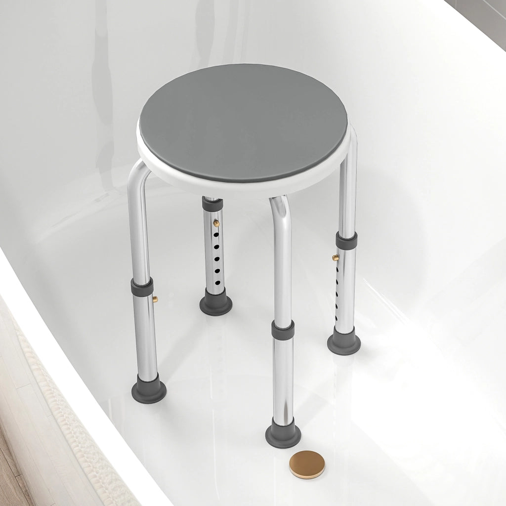Sgabello doccia girevole 360¡ã ¨C Xylo ¨C alluminio antiscivolo regolabile