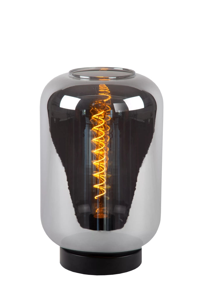 Lampada da tavolo Joanet Lucide vetro fumé nero E27