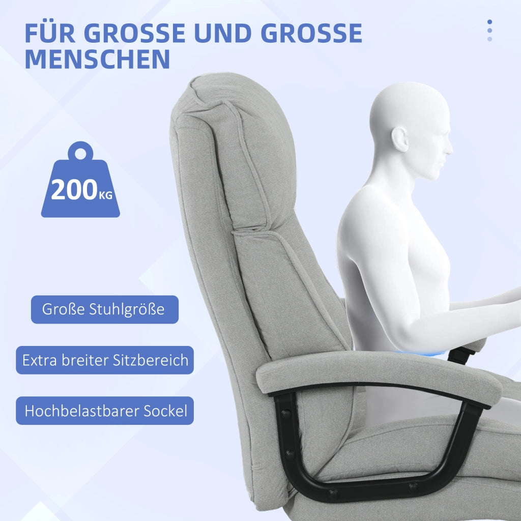 Sedia da Ufficio Alta Portata 200kg ¨C Xylo ¨C Tessuto Grigio Chiaro
