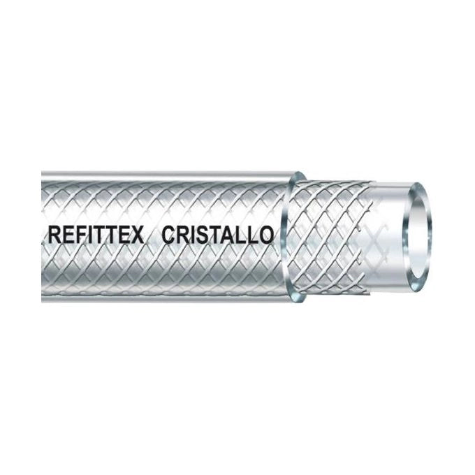 Fitt TXRC06X12-50 Refittex Cristallo Tubo Flessibile PVC Rinforzato 3 Strati Ø6x12mm 50m colore Trasparente