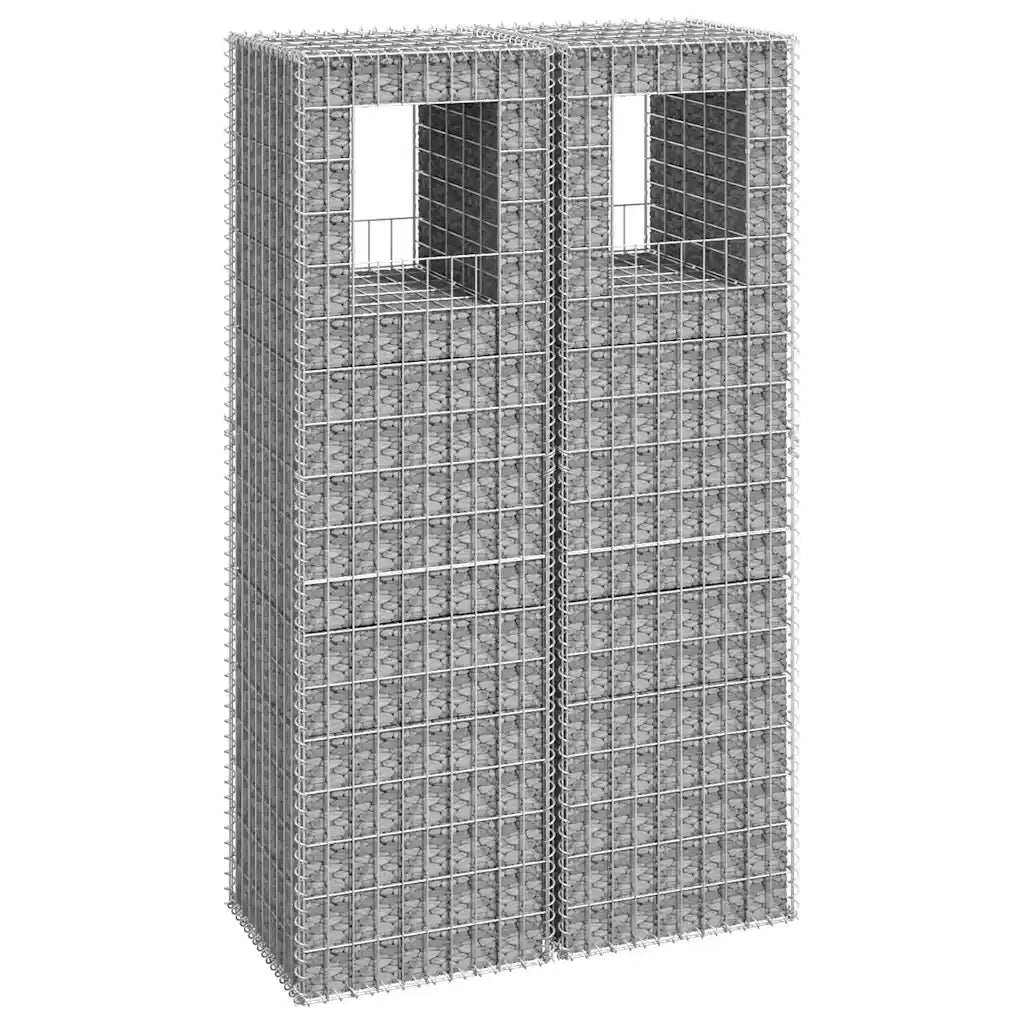Cesti a Gabbione a Torre 2 pz 50x50x180 cm in Ferro 151273