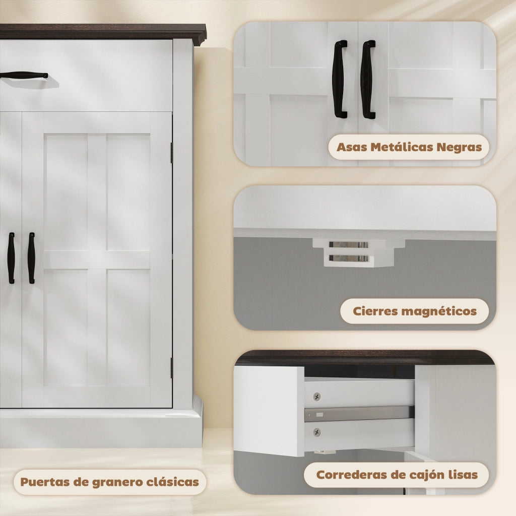 Armadio battente ¨C zephmum ¨C Bianco 75.2x40x91.5 cm