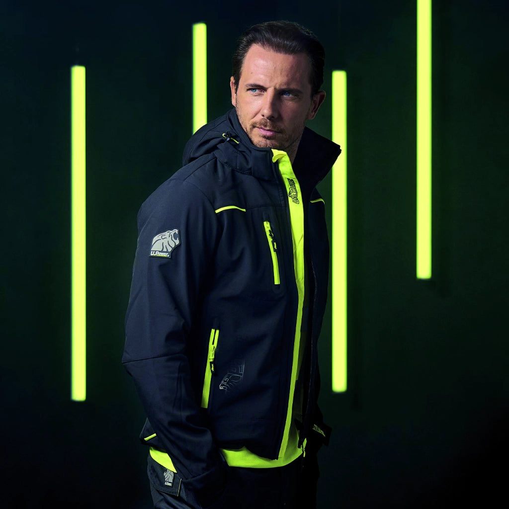U-Power GIACCA SOFTSHELL SPACE Col. Nero/Giallo  Mis. L