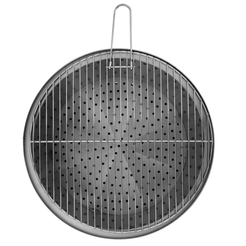 Braciere da esterno in acciaio inox con griglia 55 x 55 x 48 cm acciaio inox PU PVC nero e argento 14_0008436