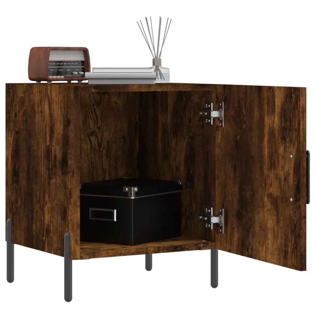 Comodini 2 pz-Set di 2 Tavolino da notte Rovere Fumo 40x40x50 cm in Legno Multistrato 138952