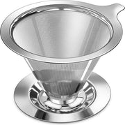 Filtro per caffè in acciaio inossidabile con doppia lastra e base metrica