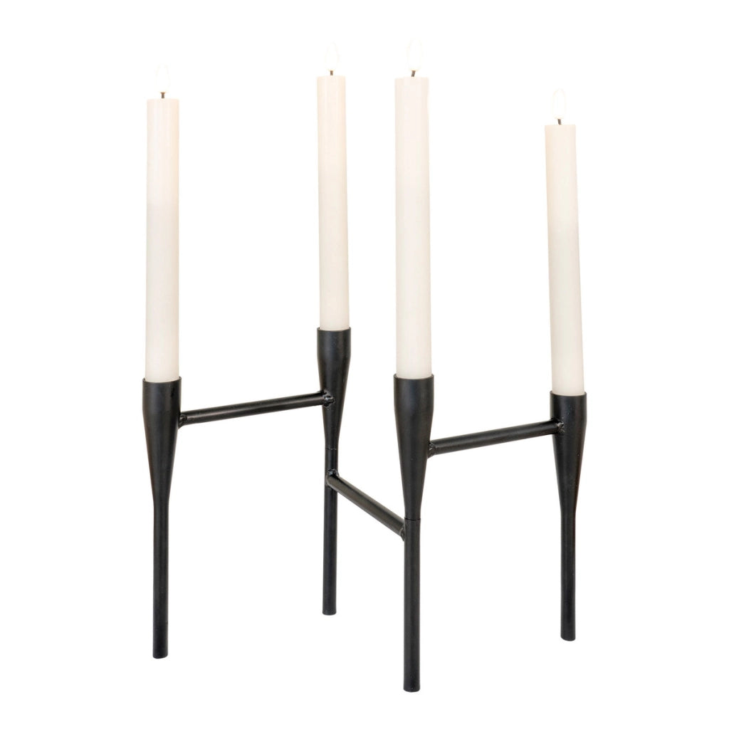 Portacandela Candle, Nero, Metallo, 28x15x21 cm