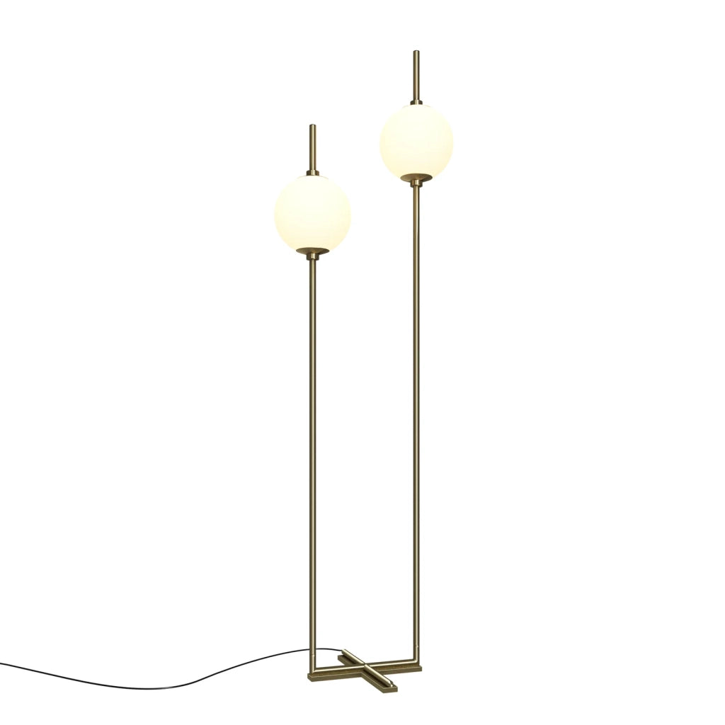 Maytoni Lampada da terra moderna The Sixth Sense 2 luci LED integrato ottone metallo vetro