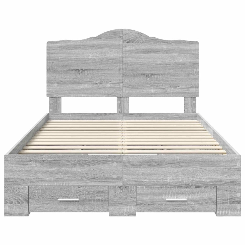 Struttura del letto con testiera Grigio Sonoma 120 x 190 cm 3413635
