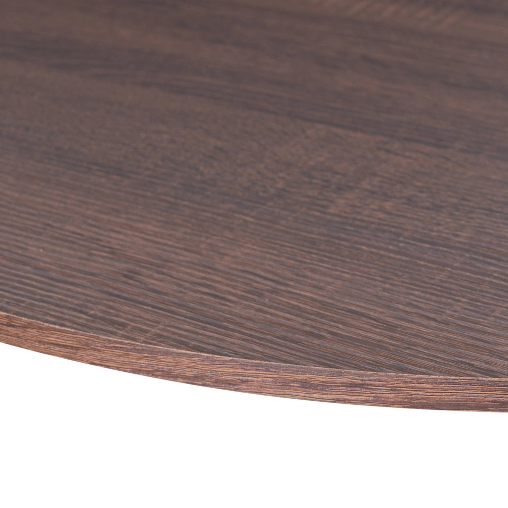 Tavolino da bistrot in MDF marrone scuro e nero, piano rotondo e base in metallo, 80 x 80 cm, cucina moderna